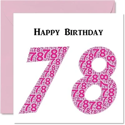 Abbildung von lustige Geburtstagskarte zum 78. Geburtstag für Frau Shapecloud Happy Birthday Karte Vater, Mutter, Großvater, Oma, Onkel, Tante, 145 mm x Grußkarten,