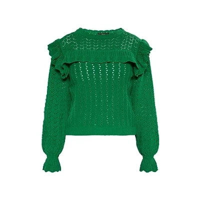 Abbildung von nelice Damen Strickpullover 11026971 NE01, Waldgrün, S