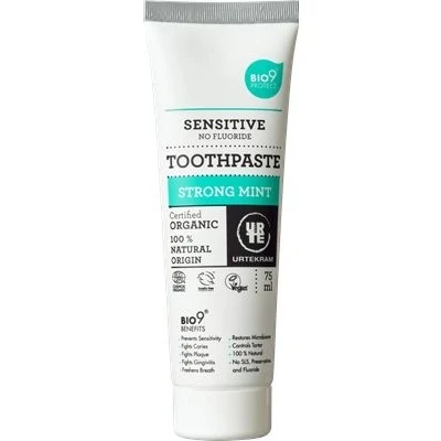 Abbildung von Urtekram Strong Mint Zahnpasta Erfrischende vegane für empfindliche Zähne Bio und natürlichen Ursprung Dental, 75 ml (1er Pack)