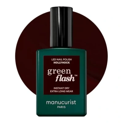 Abbildung von MANUCURIST Green Flash™ UV Nagellack Schwarz Rot Hollyhock Hema Free Lack Rose 12 Lack, 55% bio basiert Nägel Selber Machen für Lampe Gel 15 ml