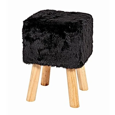 Abbildung von HAKU Möbel Hocker schwarz, Massivholz, Textilgewebe Maße: B 30 cm x H 45 T cm, Style: Glam