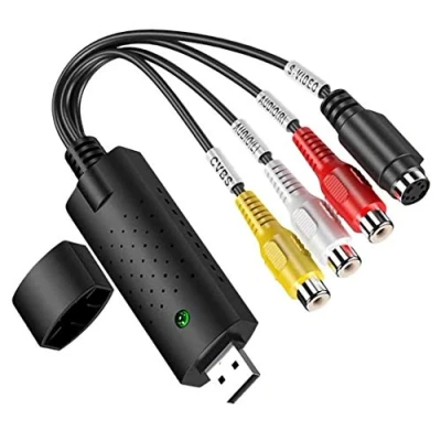 Abbildung von GLER USB 2.0 Video Audio Konverter, VHS zu Digitalisieren Adapter, Support NTSC, PAL, SECAM, Converter Capture für Windows 2000, XP/Vista/VHS/VCR/DVD