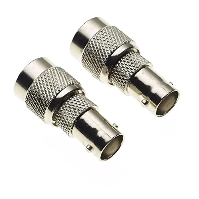 Abbildung von TNC Stecker auf BNC Buchse Koaxial Adapter Stecker, gerade 50 Ohm Impedanz, 2 GHz maximale Frequenz, In line RF für Antennen, Broadcast, Radios, Wifi, Telecom, Koaxialkabel, CCTV, Stück