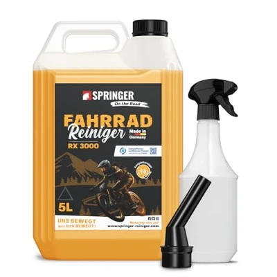 Abbildung von SPRINGER RX3000 Fahrradreiniger 5L Made in Germany Säurefreies Fahrrad Reinigungsmittel Komplett Spray mit gut haftender Gel Formel Fahrradpflege für alle Räder