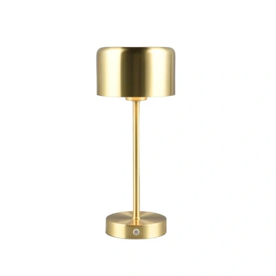 Abbildung von Reality Leuchten LED Akku Tischleuchte Jeff R59151108, Metall Messing poliert, inkl. 1.5 Watt LED, 4 fach Touch