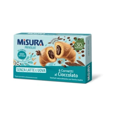 Abbildung von 6x Misura Privolat Cornetti al Cioccolato Senza Latte e Uova Croissants mit Schokoladenfüllung ohne Milch und Ei 290g