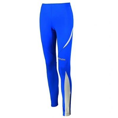 Abbildung von Airtracks Damen Thermo Laufhose Lang Pro Winter Funktions Running Tight Warm Atmungsaktiv Reflektoren royal blau XL