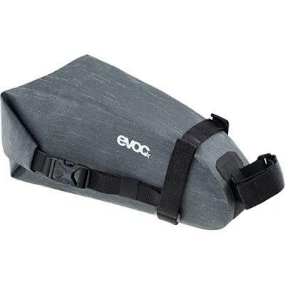 Abbildung von EVOC SEAT PACK WP 2, einfache Satteltasche (leichtes Fahrradzubehör, wasserfeste Bikebag, Fahrrad Tasche hinten, Maße: 10 x 26 11 cm, Gewicht: 180 g, Volumen: 2 l), Carbon Grey