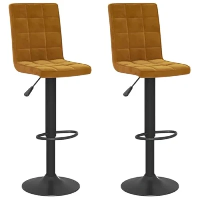 Abbildung von vidaXL Barhocker 2 STK. Braun Samt