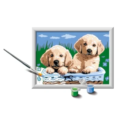Abbildung von Ravensburger 28931 Paint by Numbers CreArt Serie und Hunde Retriever kreatives Spiel, Einzelbett, Mehrfarbig, 24 x 18 cm