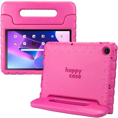 Abbildung von HappyCase Kinder Tablet Hülle Geeignet für Lenovo Tab M10 Plus Gen 3 (10.6) Kinderfreundliche Schutzhülle Kinderhülle mit Griff und Ständer Rosa