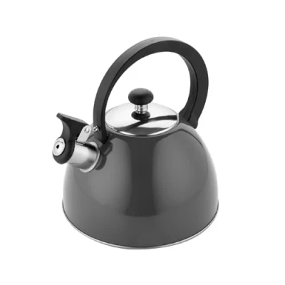 Abbildung von FLORINA Wasserkessel (2,5 l) I Edelstahl Teekessel BRILLO Flötenkessel mit Bakelitgriff Kratzfester Wasserkocher für Induktionsherd, Gasherd und Elektroherd Farbe: Grau