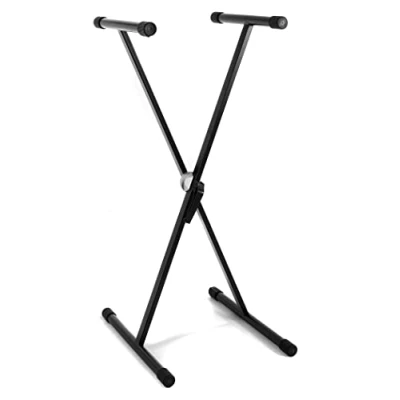 Abbildung von Gewa 900550 Easy Gear System Keyboardständer (Höhe 70 100 cm, Tiefe 40 Einstrebig) schwarz