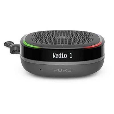 Abbildung von Pure StreamR Splash Outdoor DAB+/FM Smart Radio mit Alexa Sprachsteuerung und Bluetooth (Wasserfest nach IP67, tragbar, 15 Stunden Akku, Schnellspeichertasten, AUX in LCD Display), Anthrazit