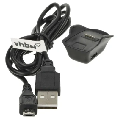 Abbildung von vhbw Ladekabel kompatibel mit Samsung Gear Fit SM R350 Smartwatch, Fitnesstracker Ladestation, Dockingstation, Ersatzkabel, Schwarz