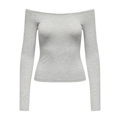 Abbildung von ONLY Onllivelove LIFE OF Shoulder Langarmshirt, Damen, Größe: XXS, Light grey melange