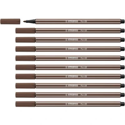 Abbildung von Premium Filzstift STABILO Pen 68 10er Pack umbra
