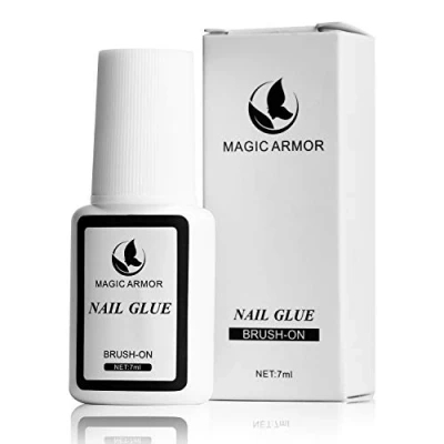 Abbildung von MAGIC ARMOR Nagelkleber Extra Stark mit Pinsel, für kunstnägel tips, Professionelle zum Reparieren von eingerissenen Press On Nails, Schnelltrocknend Salon Quality (7ml)