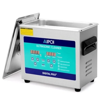 Abbildung von AIPOI Ultraschallreinigungsgerät 3.2L Edelstahl Ultraschallreiniger mit Heizung, 120W Ultraschallbad zum Reinigen von Schmuck, Brillen, Uhrenketten, Dentalwerkzeugen, Metallteilen, Vergasern usw