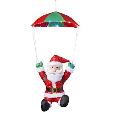 Abbildung von BONETTI LED Dekofigur &quot;Weihnachtsmann mit Fallschirm&quot;, 30 flammig, Weihnachtsdeko aussen