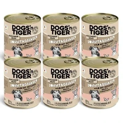 Abbildung von Adult Hundefutter, Sonntagsjäger, Hunde Nassfutter, Wild, Geflügel, Birne, Hirse &amp; Karotte, 6x 800g 6x800g