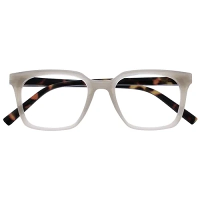 Abbildung von OPULIZE KOI Lesebrille Große Rechteckige Brillenfassung Grau Sehhilfe für Damen, Herren Federscharniere R50 7 +3.50