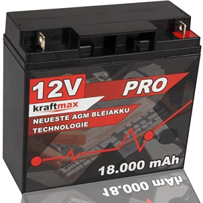 Abbildung von kraftmax Industrial Pro Bleiakku [ 12V / 18Ah ] AGM Hochleistungs Blei Akku Bleiakkus (1 St)