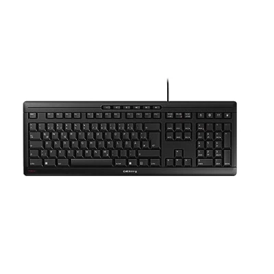 Abbildung von CHERRY STREAM KEYBOARD, Kabelgebundene Tastatur, Slowenisches Layout (QWERTZ), Flüsterleiser Tastenanschlag, Einzigartiges Tippgefühl, Flaches Design, Schwarz