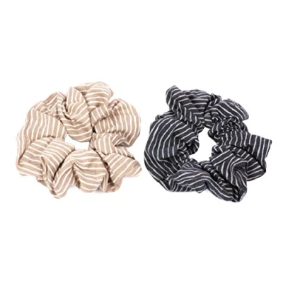Abbildung von axy XXL Scrunchie Haargummi Set 2x Stoff Haargummis Zopfhalter Zopfgummi Haarteil Haarband Scrunchies Doppelpack (Set 1)