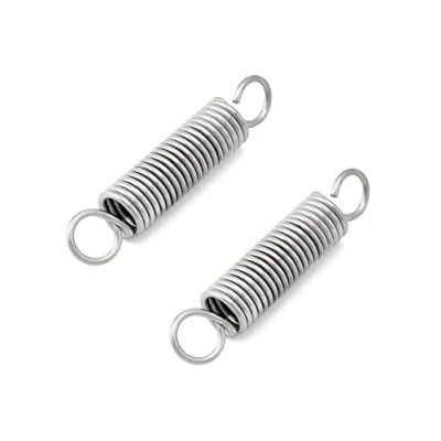 Abbildung von QWORK 2 Stück 304 Edelstahl Spannfeder Zugfedern, 90 mm freie Länge, Kleine Doppelhaken Zugfeder, Drahtdurchmesser 2.5 mm, Außendurchmesser 18