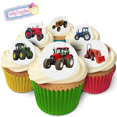 Abbildung von 24 Wunderschöne essbare Kuchendekorationen: Traktoren / Tractors
