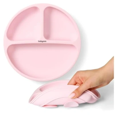 Abbildung von Silikonteller mit Saugnapf, Rosa, Babyono
