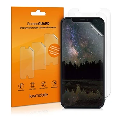Abbildung von kwmobile 3X Displayschutzfolie kompatibel mit Apple iPhone 12 / Pro Folie klare Schutzfolien Set in transparent