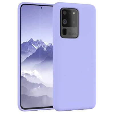 Abbildung von EAZY CASE Premium Silikon Handyhülle kompatibel mit Samsung Galaxy S20 Ultra 5G, Slimcover Kameraschutz und Innenfutter, Silikonhülle, Schutzhülle, Bumper, Handy Case, Softcase, Lila Blau