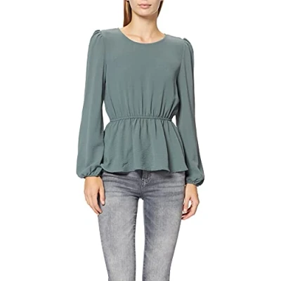 Abbildung von ONLY Damen Onlmette Dar L/S O hals Top Noos Wvn T Shirt, Balsam Green, XS EU