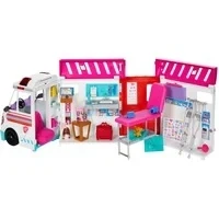 Abbildung von Barbie Puppen Fahrzeug Krankenwagen 2 in 1 Spielset, mit Licht und Geräuschen
