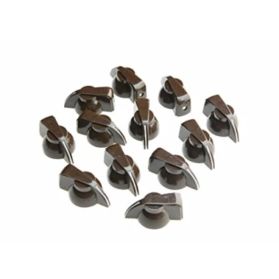 Abbildung von Dopro 12 Stück Flat Top Gitarre Chicken Head Knob AMP Effect Pointer Braun