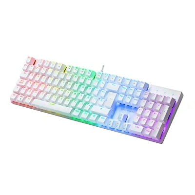 Abbildung von Mars Gaming MK422 Weiß, Mechanische Tastatur RGB, Antighosting, Mechanischer Switch Blau, Französische Sprache