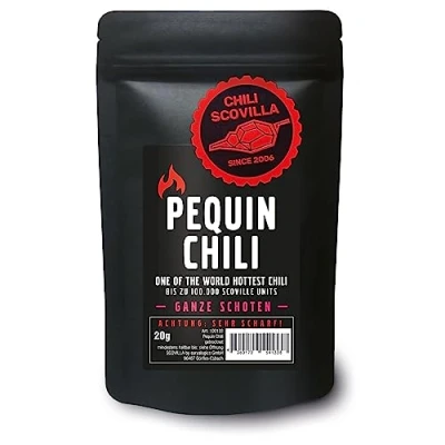 Abbildung von CHILI SCOVILLA Pequin Schoten im SealPack, 20g