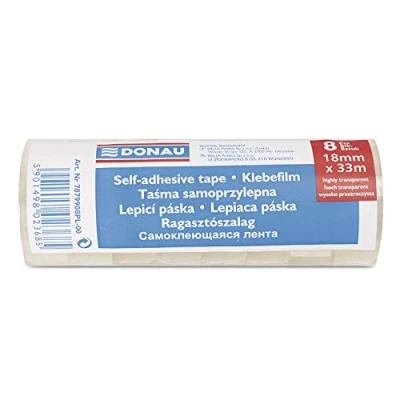 Abbildung von DONAU 7879908PL 00 Klebeband 8 Rollen Stück / 18 mm x 33 m/Crystal ist ein Hoch Transparentes/Büroklebeband