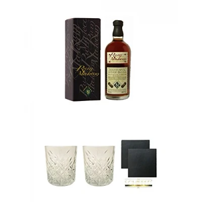 Abbildung von Malecon Reserva Imperial Rum 18 Jahre Panama 0,7 Liter + Glas 1 Stück Schiefer Glasuntersetzer eckig ca. 9,5 cm Ø 2