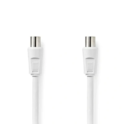 Abbildung von NEDIS Koaxial Kabel IEC (Coax) Stecker Vernickelt 75 Ohm Doppelt geschirmt 3.00 m rund PVC Weiss Plastikbeutel
