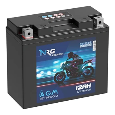 Abbildung von NRG Premium YT12B BS AGM Motorradbatterie 12Ah 12V 240A/EN Batterie 51001 51015 YT12 B4 CT12B 4 GT12B auslaufsicher wartungsfrei