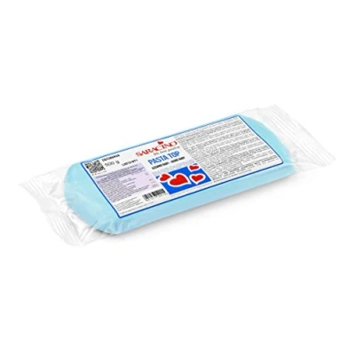 Abbildung von Saracino Fondant Top Baby Blau Zum Eindecken 500 g Made In Italy