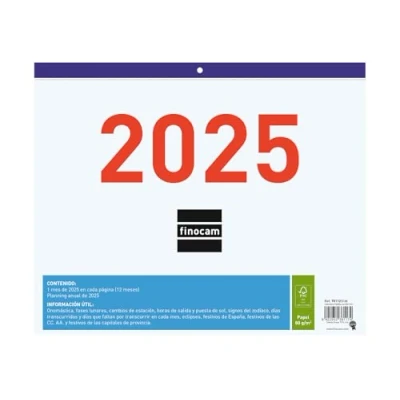 Abbildung von Finocam Kalender zum Schreiben 2025, Monatsansicht, Januar 2025 Dezember (12 Monate), Spanisch