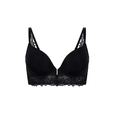 Abbildung von Hunkemöller Jemima Gepolsterter Longline Push up BH mit Bügel Schwarz
