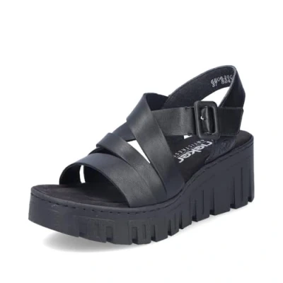 Abbildung von Rieker Damen Klassische Sandalen 68063, Frauen Sandalen,Sommerschuhe,Freizeitschuhe,offene Schuhe,Strandschuhe,schwarz (00),41 EU / 7.5 UK