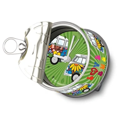 Abbildung von VW Collection by BRISA Tischuhr Vintage Volkswagen Uhr magnetischer Wecker im Bulli Love Design