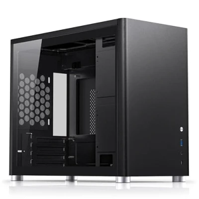 Abbildung von Jonsbo D30 Matx Computer Gehäuse, Gehäuse Pc für AIO Kühlung, Gaming Glas, m ATX Klein, Computergehäuse, (Schwarz)
