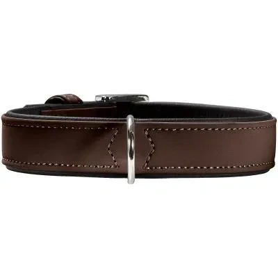Abbildung von HUNTER SOFTIE Hundehalsband, Kunstleder, samtig, pflegeleicht, 65 (L), braun